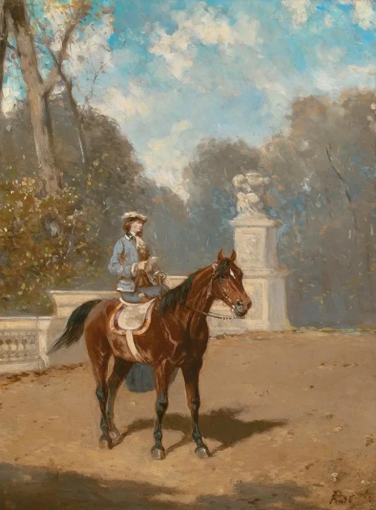 Gemälde Eine Dame auf dem Pferd - Alexander von Bensa | Kunstdruck