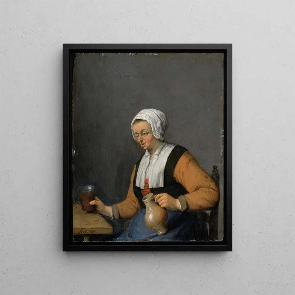Gemälde Eine Frau mit einem Bierkrug - Adriaen van Ostade | Kunstdruck