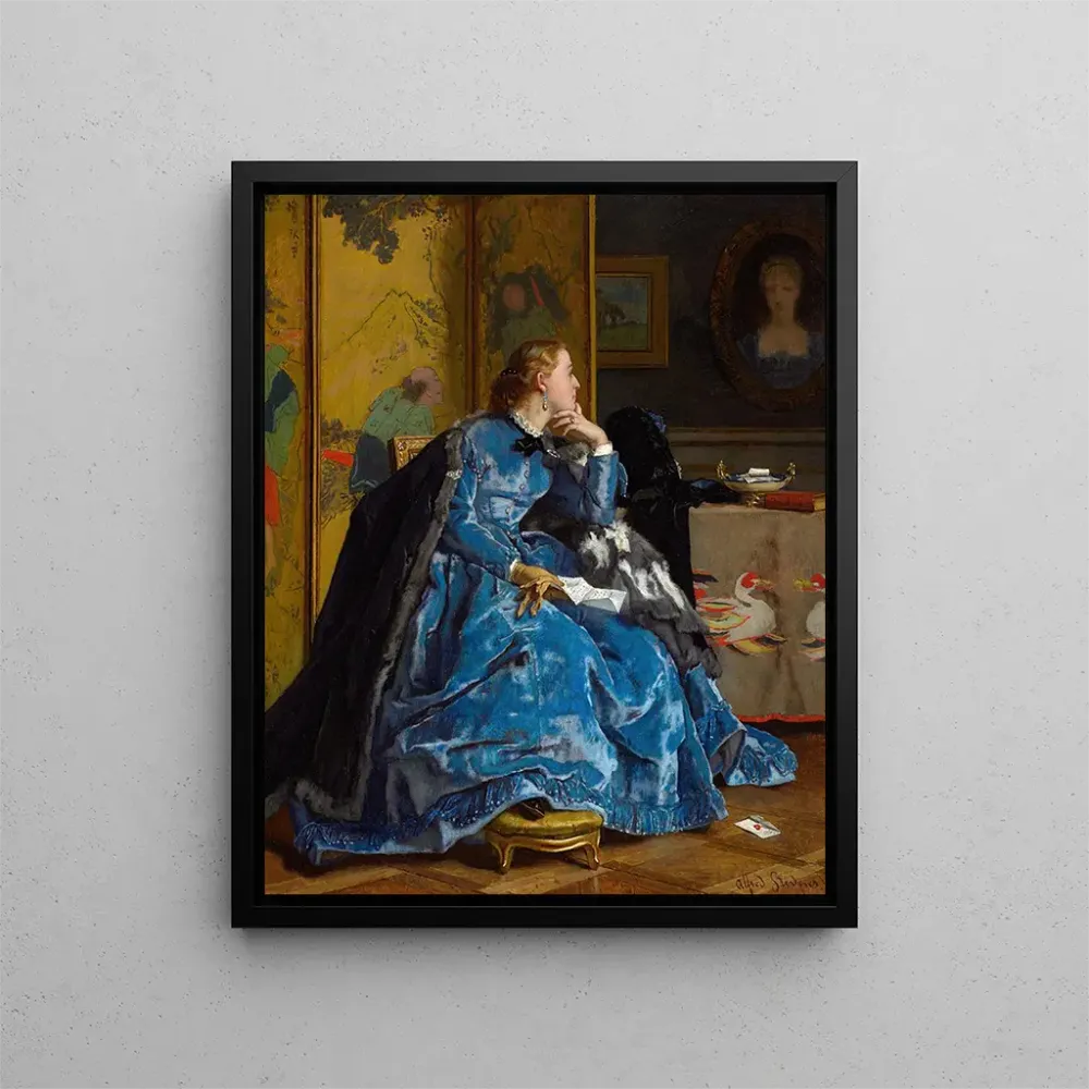 Gemälde Eine Herzogin blauem Kleid - Alfred Stevens | Kunstdruck