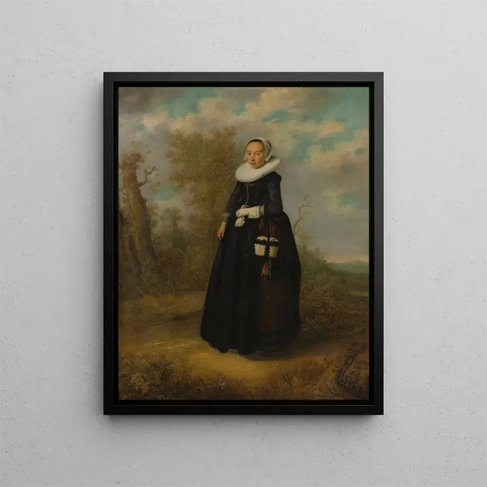 Gemälde Eine junge Frau einer Landschaft - Anonym | Kunstdruck