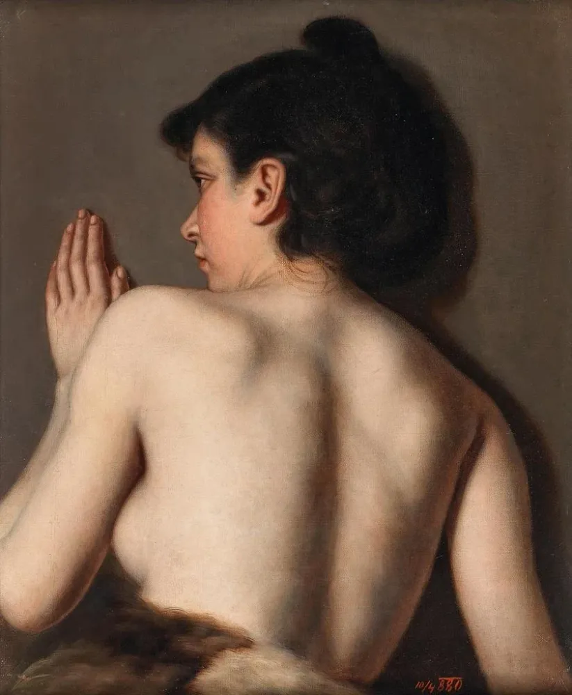 Gemälde Eine nackte Frau von hinten - Anonym | Kunstdruck