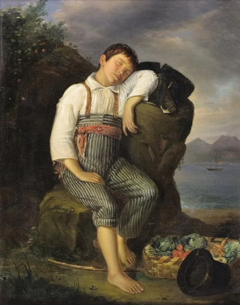 Gemälde Eine Nickerchen am Straßenrand - Auguste Alexandre Guillaumot | Kunstdruck