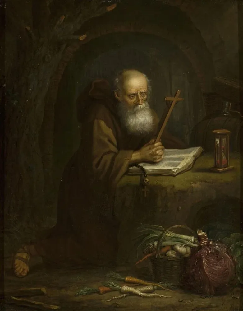 Gemälde Einsiedler im Gebet - Balthasar Beschey | Kunstdruck