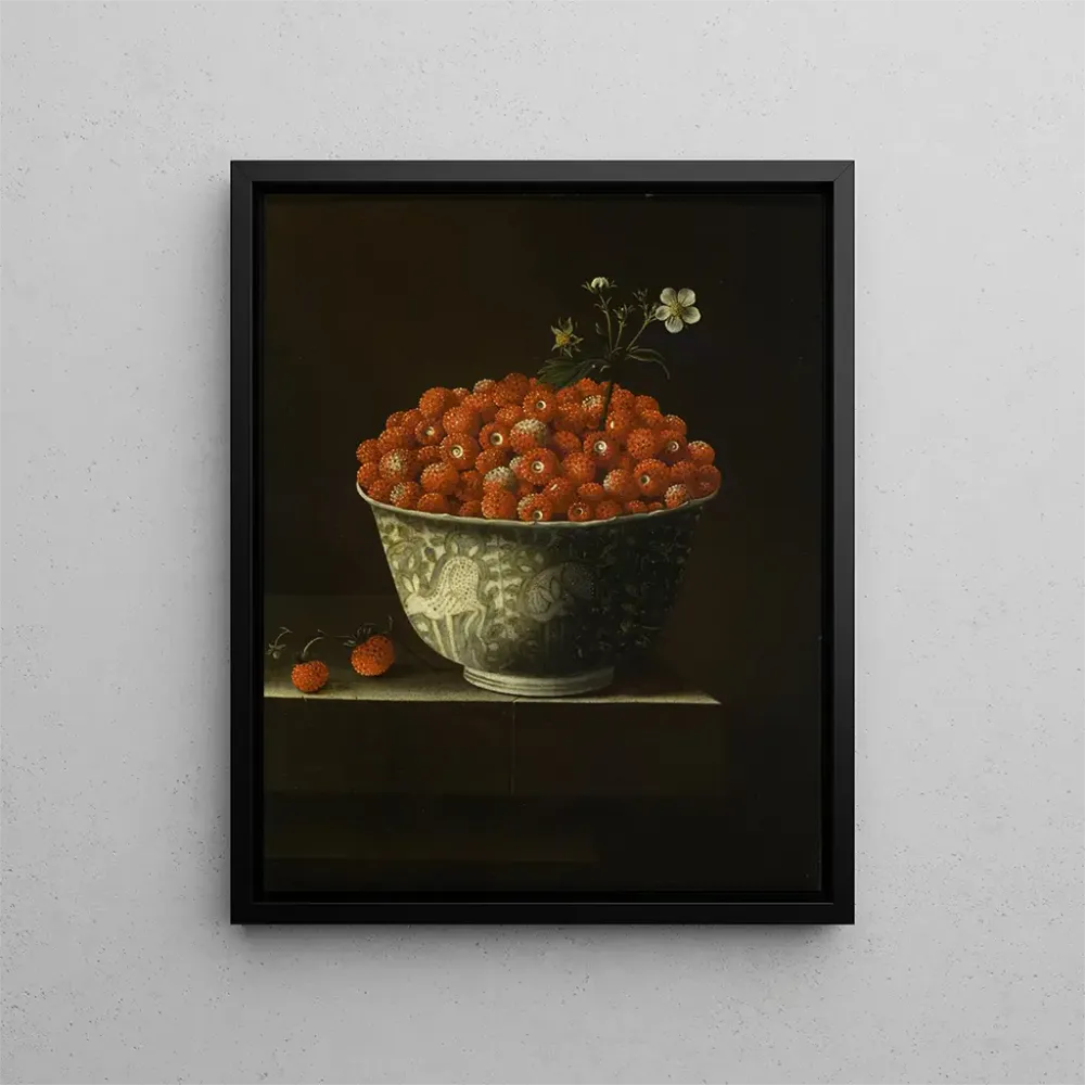 Gemälde Erdbeeren einer Schüssel Wan Li - Adriaen Coorte