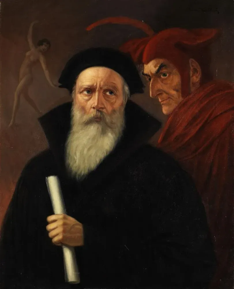 Gemälde Faust und Mephistopheles - Anton Kaulbach | Kunstdruck