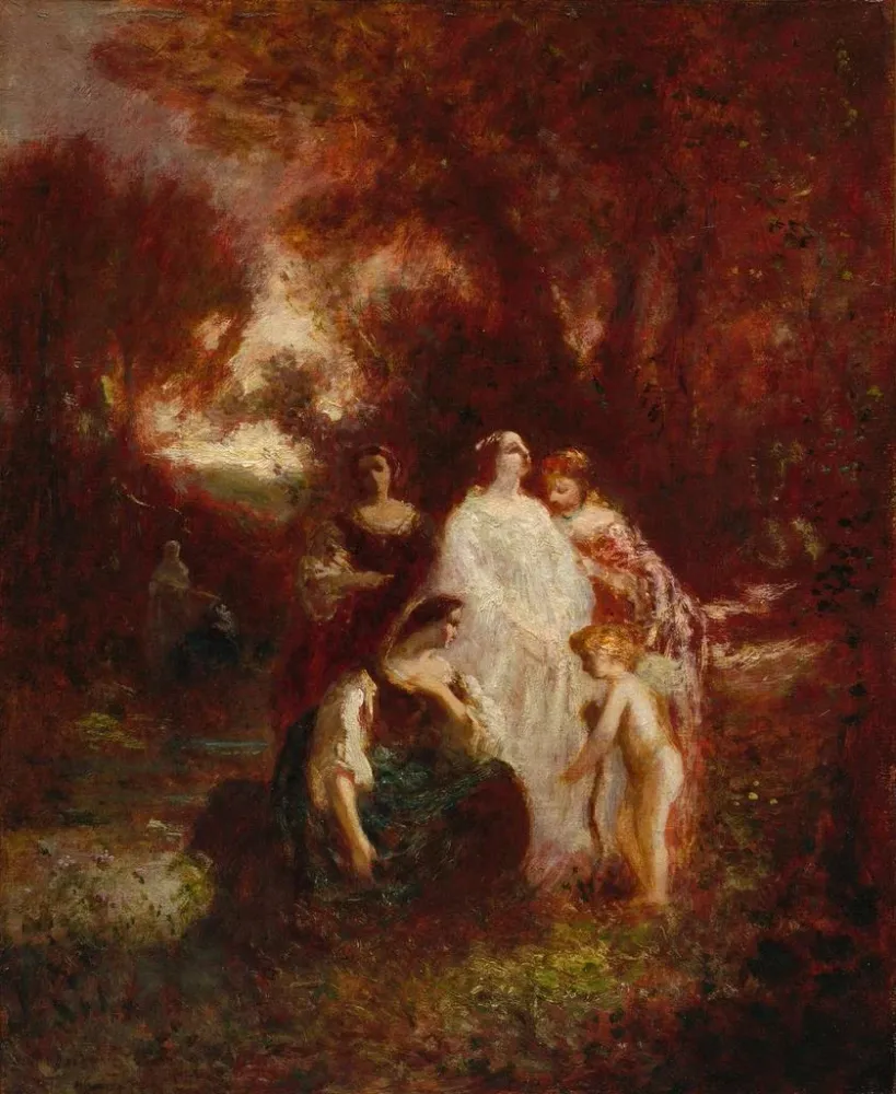 Gemälde Figuren im Wald - Adolphe Monticelli | Kunstdruck