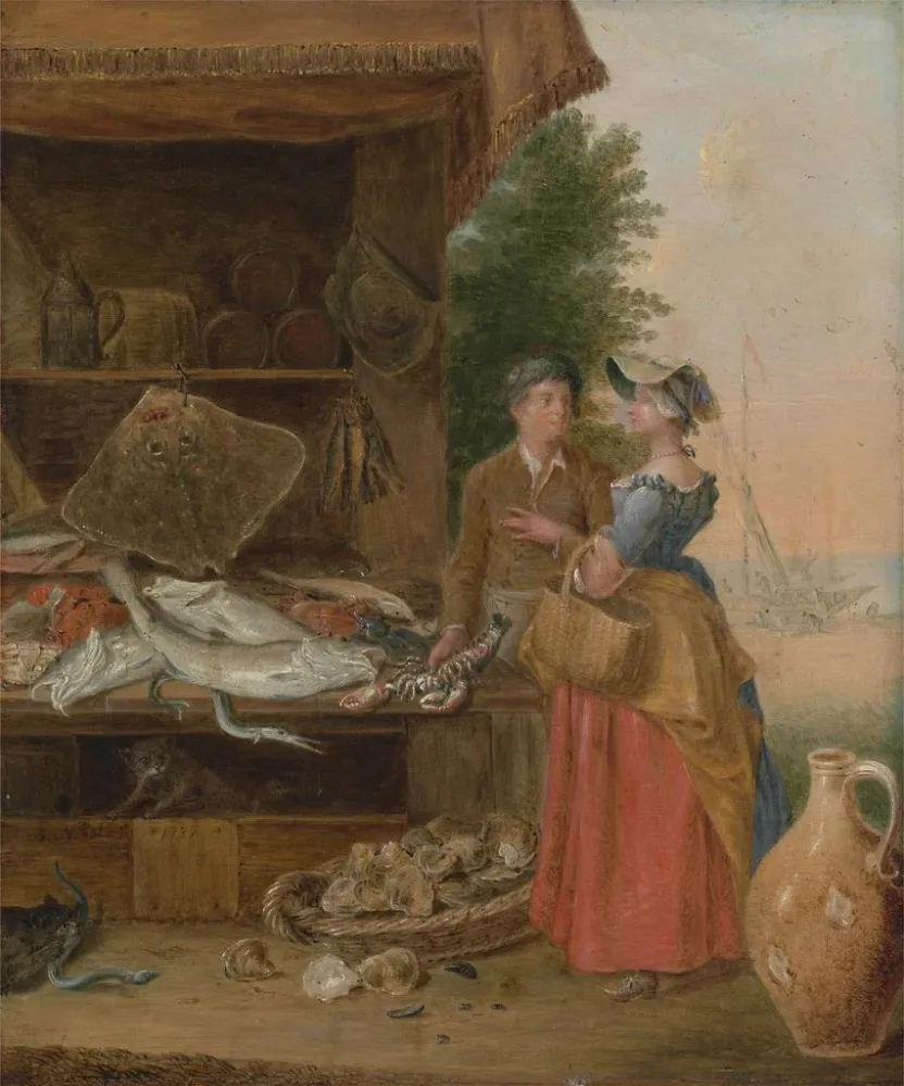 Gemälde Fischhändler-Stand - Balthazar Nebot | Kunstdruck