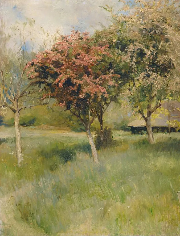 Gemälde Flieder Blüte Ansicht von Chantilly - Albert Edelfelt | Kunstdruck