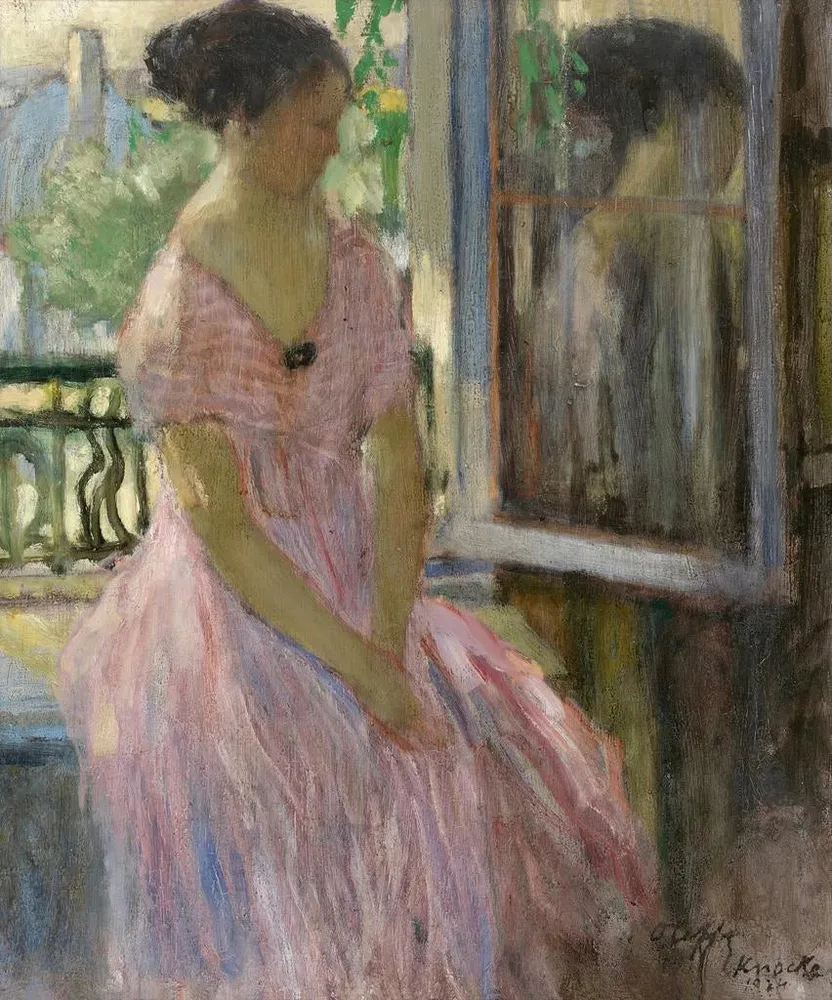 Gemälde Frau am Fenster - Auguste Oleffe | Kunstdruck