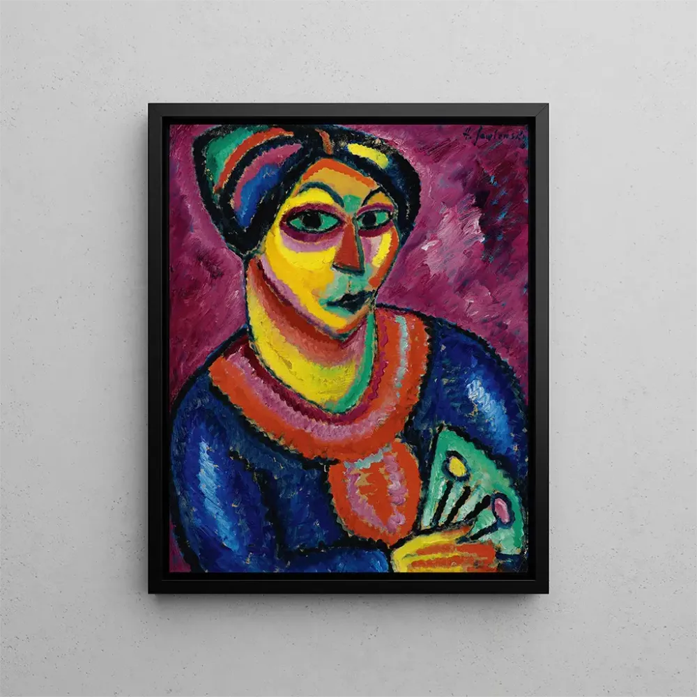Gemälde Frau mit grünem Fächer - Alexej von Jawlensky | Kunstdruck