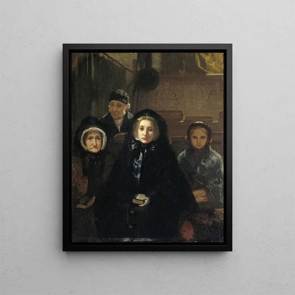 Gemälde Früh der Kirche - August Allebé | Kunstdruck