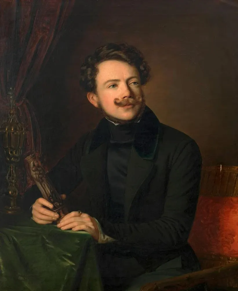 Gemälde Friedrich Otto von Leber, Archäologe und Schriftsteller - Anton Einsle | Kunstdruck