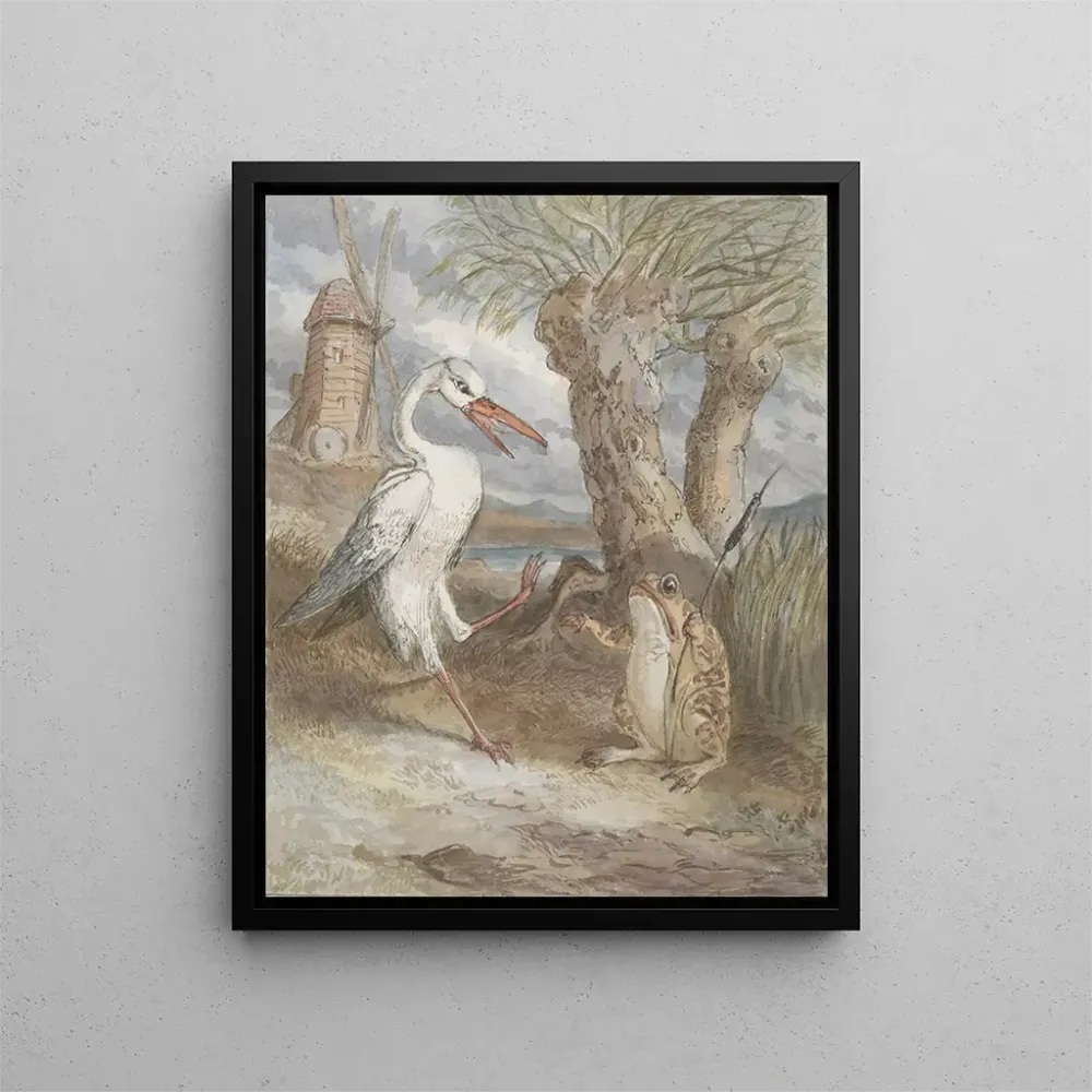 Gemälde Frosch und Vogel - Alfred Crowquill | Kunstdruck