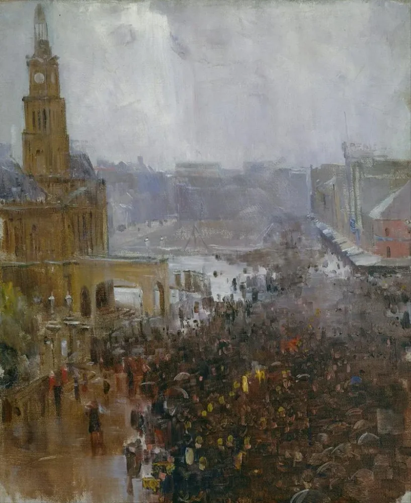 Gemälde Funérailles des pompiers, rue George - Arthur Streeton | Kunstdruck