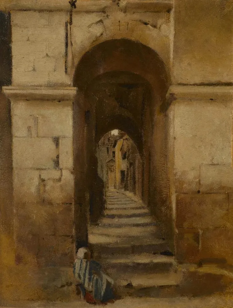 Gemälde Gasse Rom - Jean - Jacques Henner | Kunstdruck