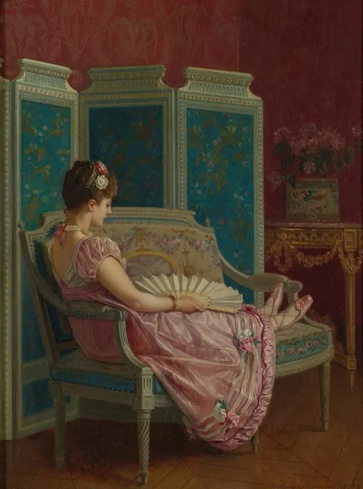 Gemälde Gedankenverlorene - Auguste Toulmouche | Kunstdruck