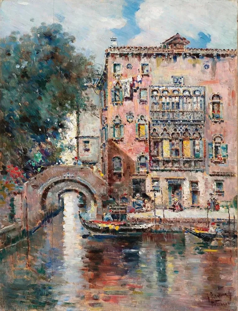 Gemälde Gondeln Venedig - Antonio Marí de Reyna Manescau | Kunstdruck