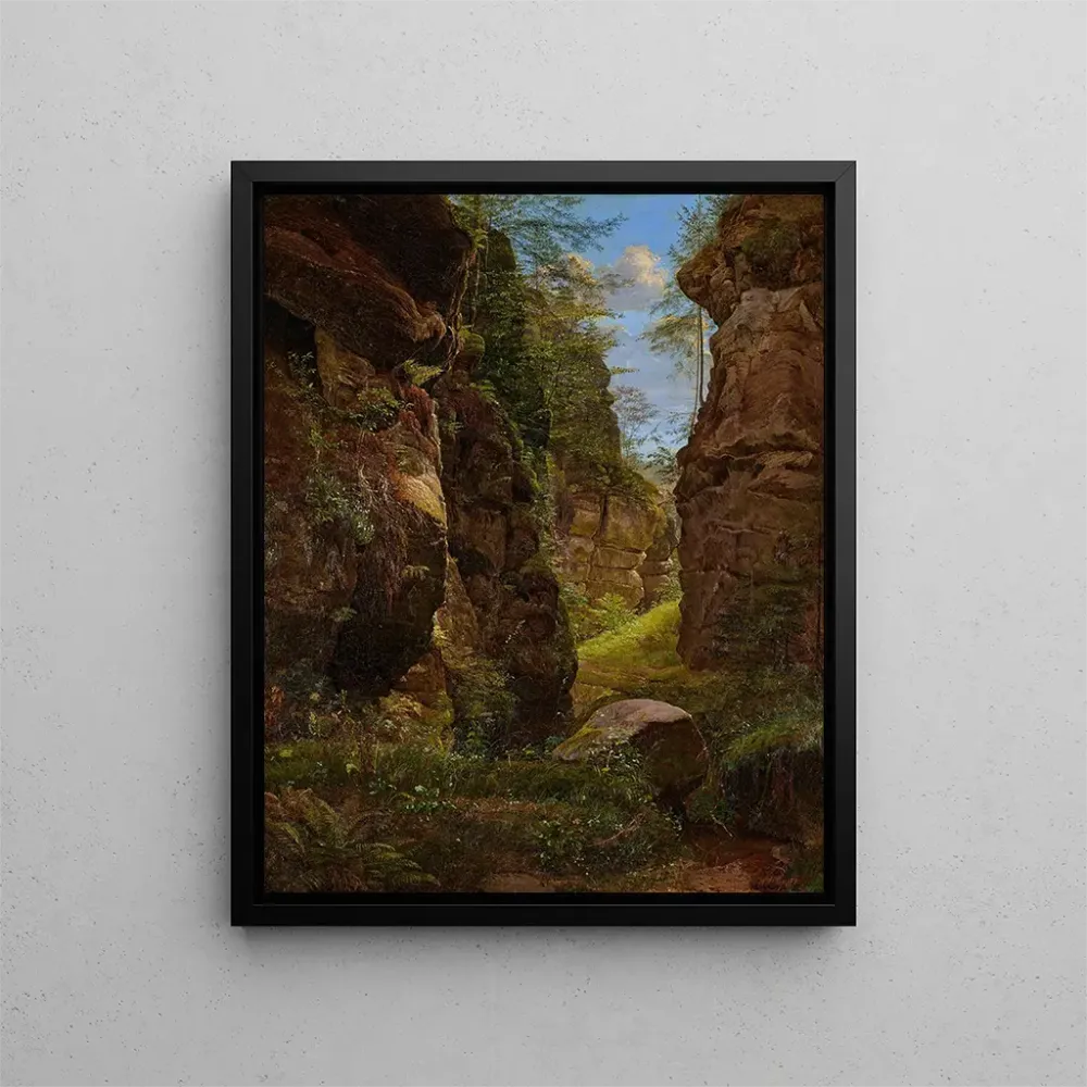 Gemälde Gorge rocheuse dans l'Uttewalder Grund en Suisse saxonne - August Heinrich