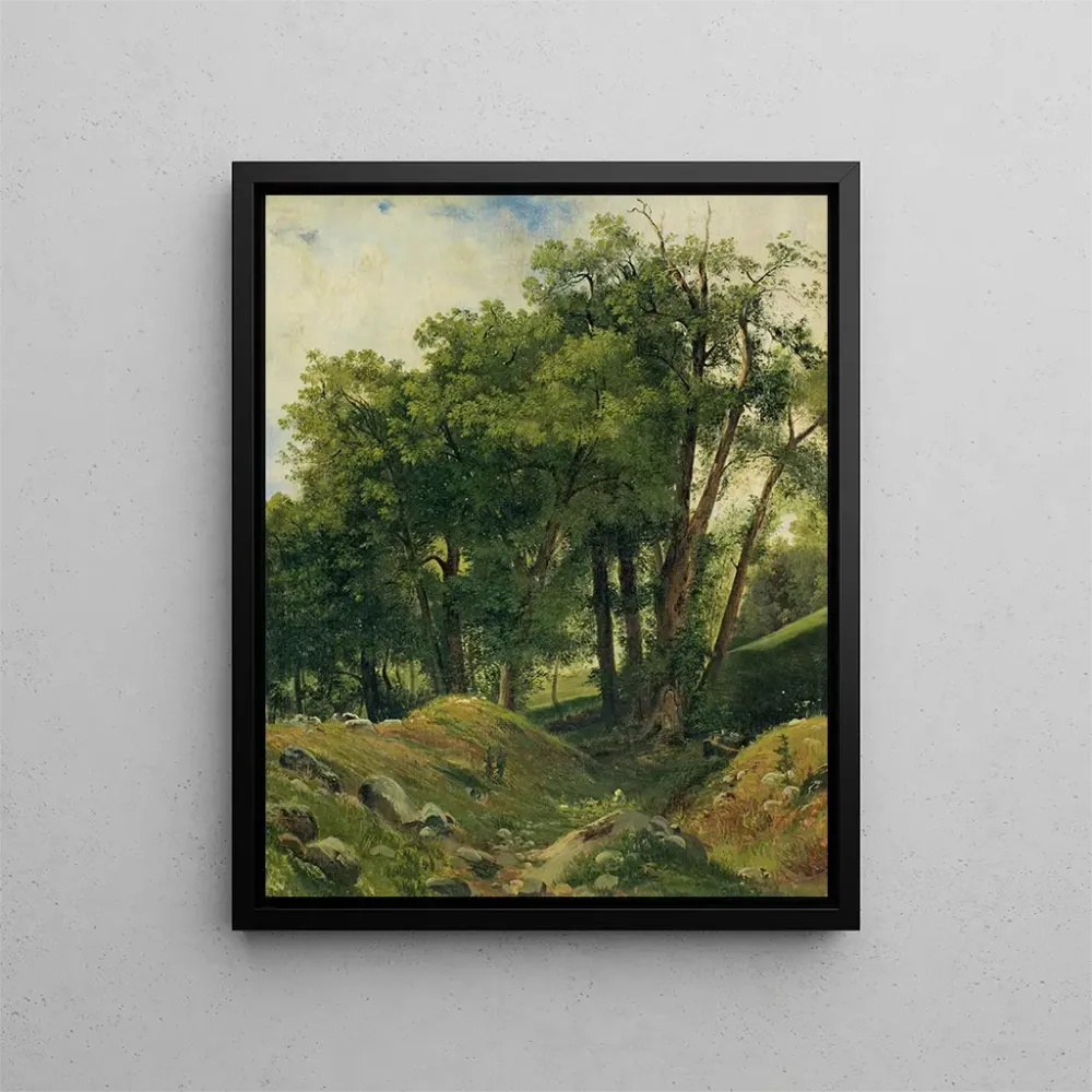 Gemälde Gruppe der Kastanienbäume - Alexandre Calame | Kunstdruck