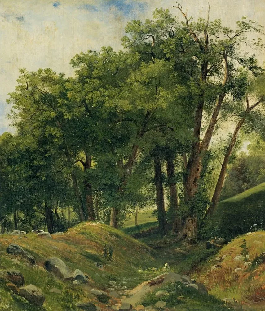 Gemälde Gruppe der Kastanienbäume - Alexandre Calame | Kunstdruck