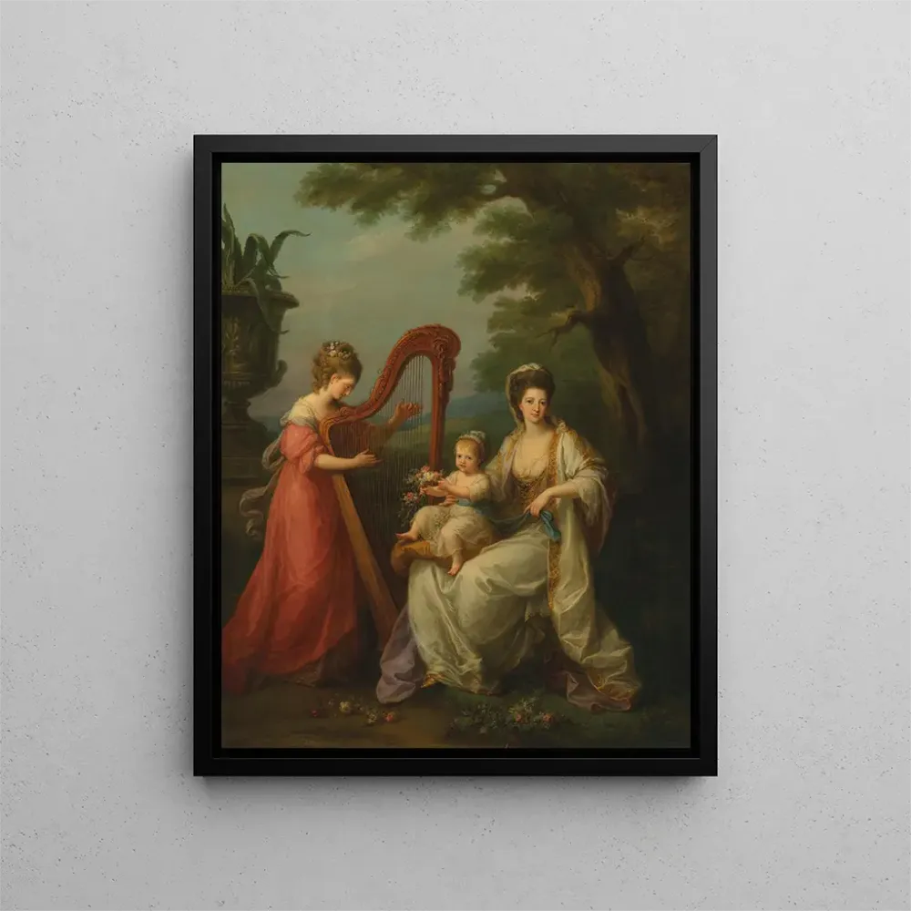 Gemälde Gruppenporträt von Lady Elizabeth Smith, Countess Stanley de Derby, mit ihrem kleinen Sohn Edward, dem zukünftigen...