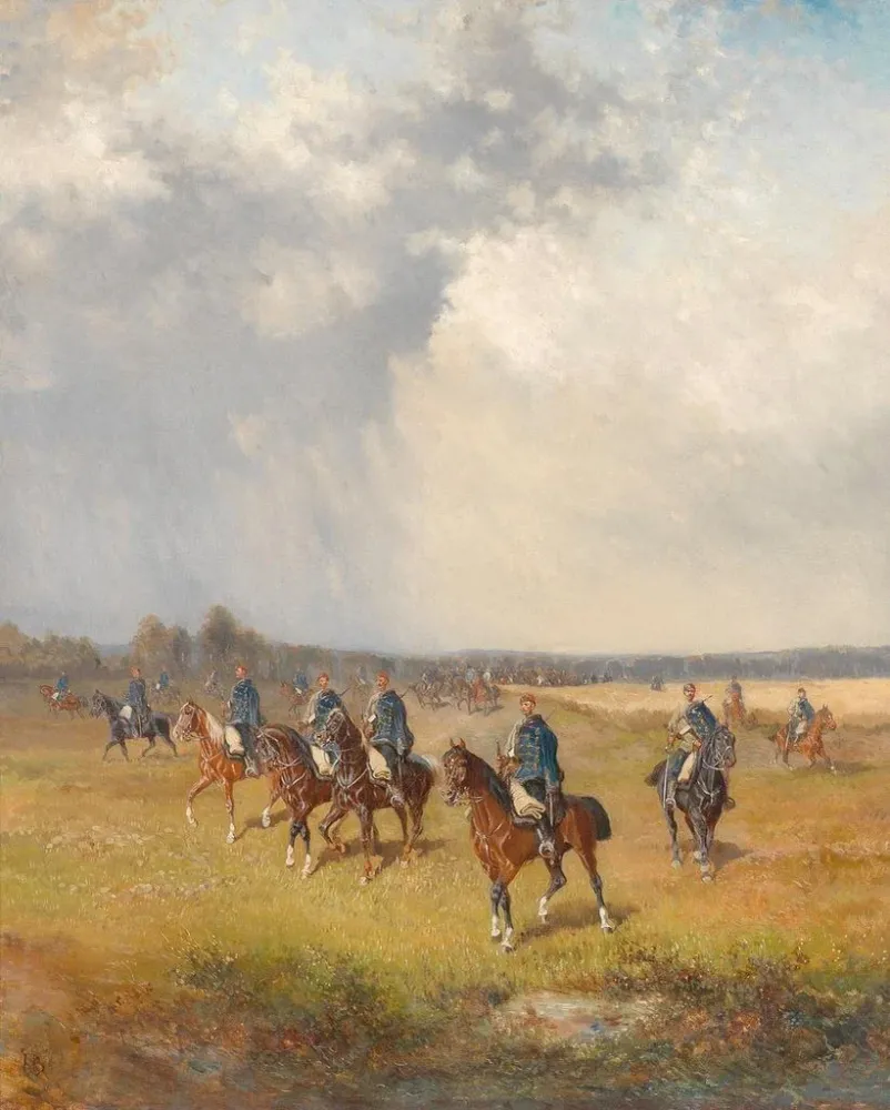 Gemälde Hussards hongrois - Alexander von Bensa | Kunstdruck