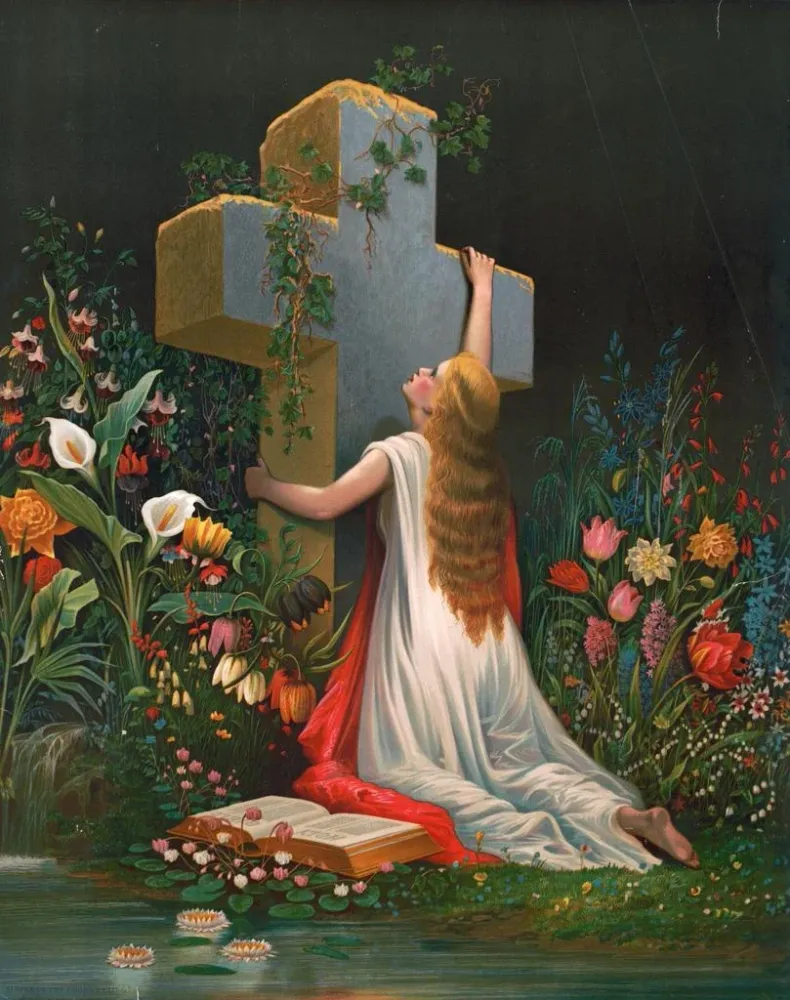 Gemälde Ich halte mich einfach dein Kreuz - Anonym | Kunstdruck