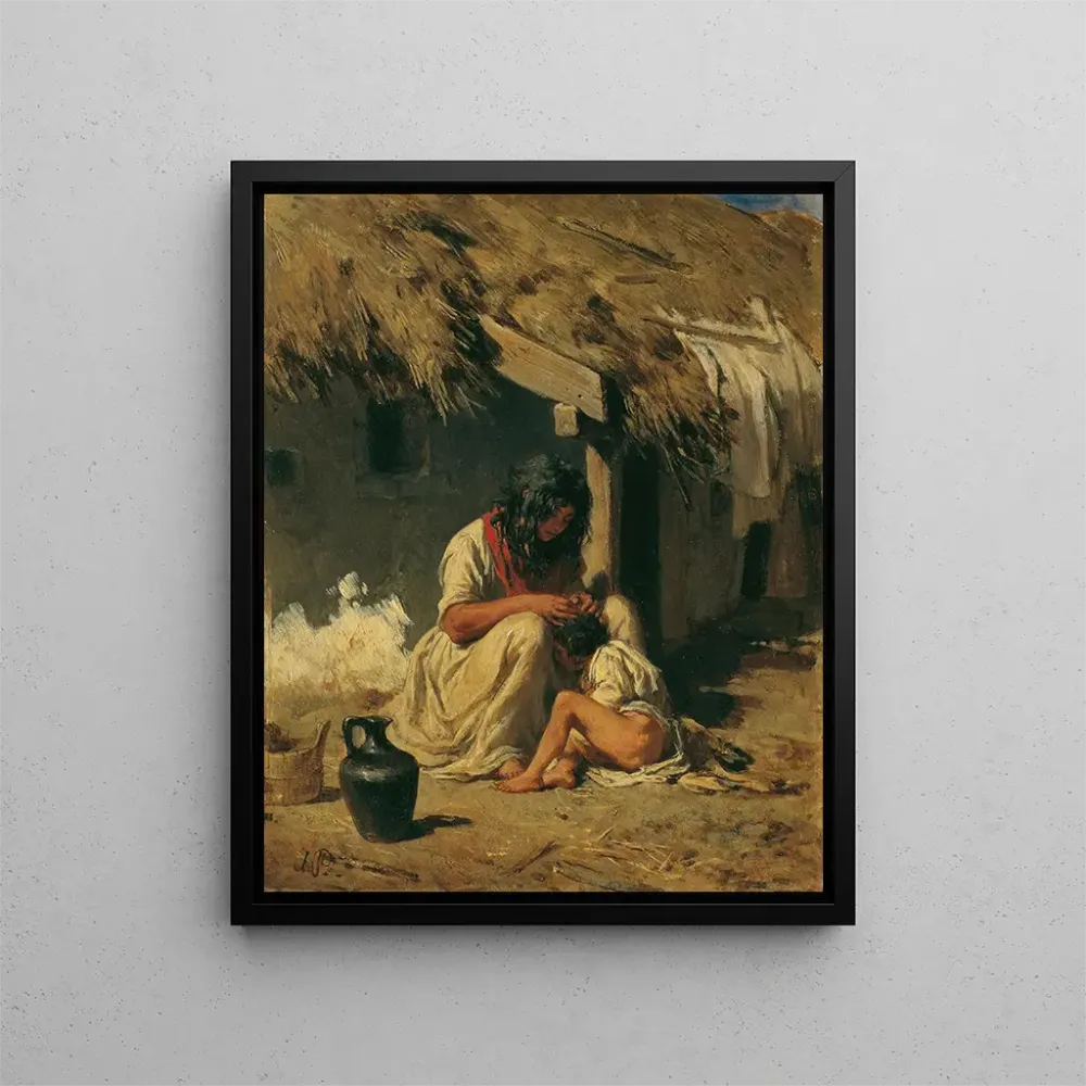 Gemälde Idylle eines ungarischen Dorfes - August von Pettenkofen | Kunstdruck