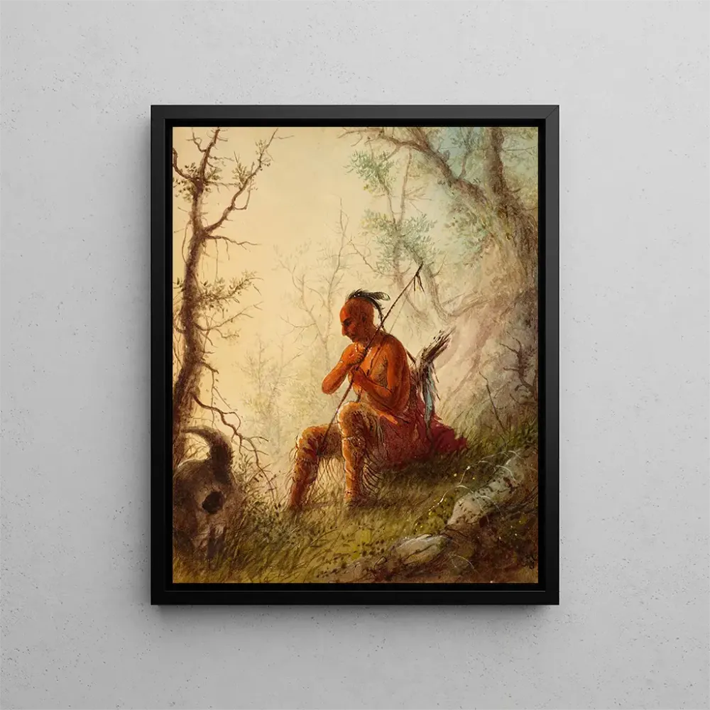 Gemälde Indien Sioux auf einem Grab - Alfred Jacob Miller | Kunstdruck