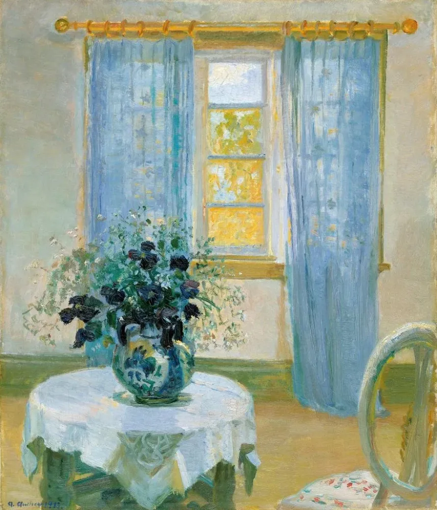 Gemälde Innenaufnahme mit clematis - Anna Ancher | Kunstdruck