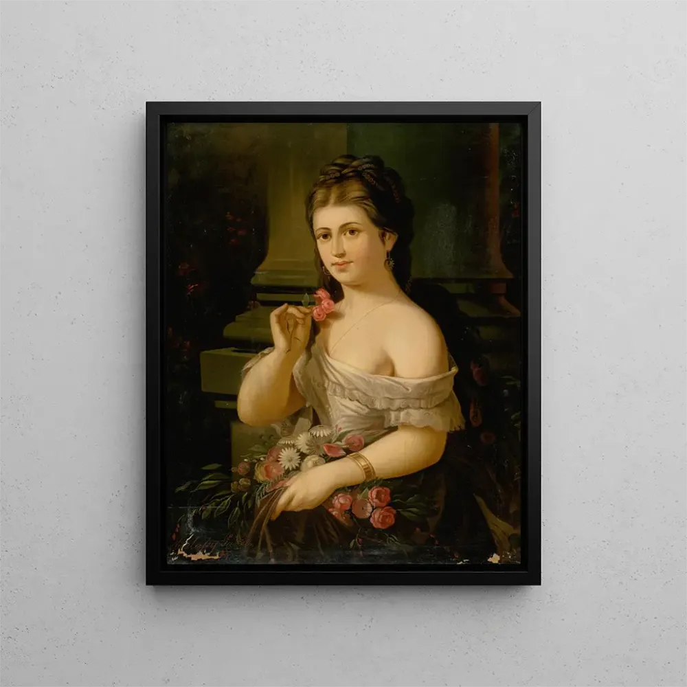 Gemälde Junge Frau mit Blumenstrauß - Alexander Nyulassy | Kunstdruck