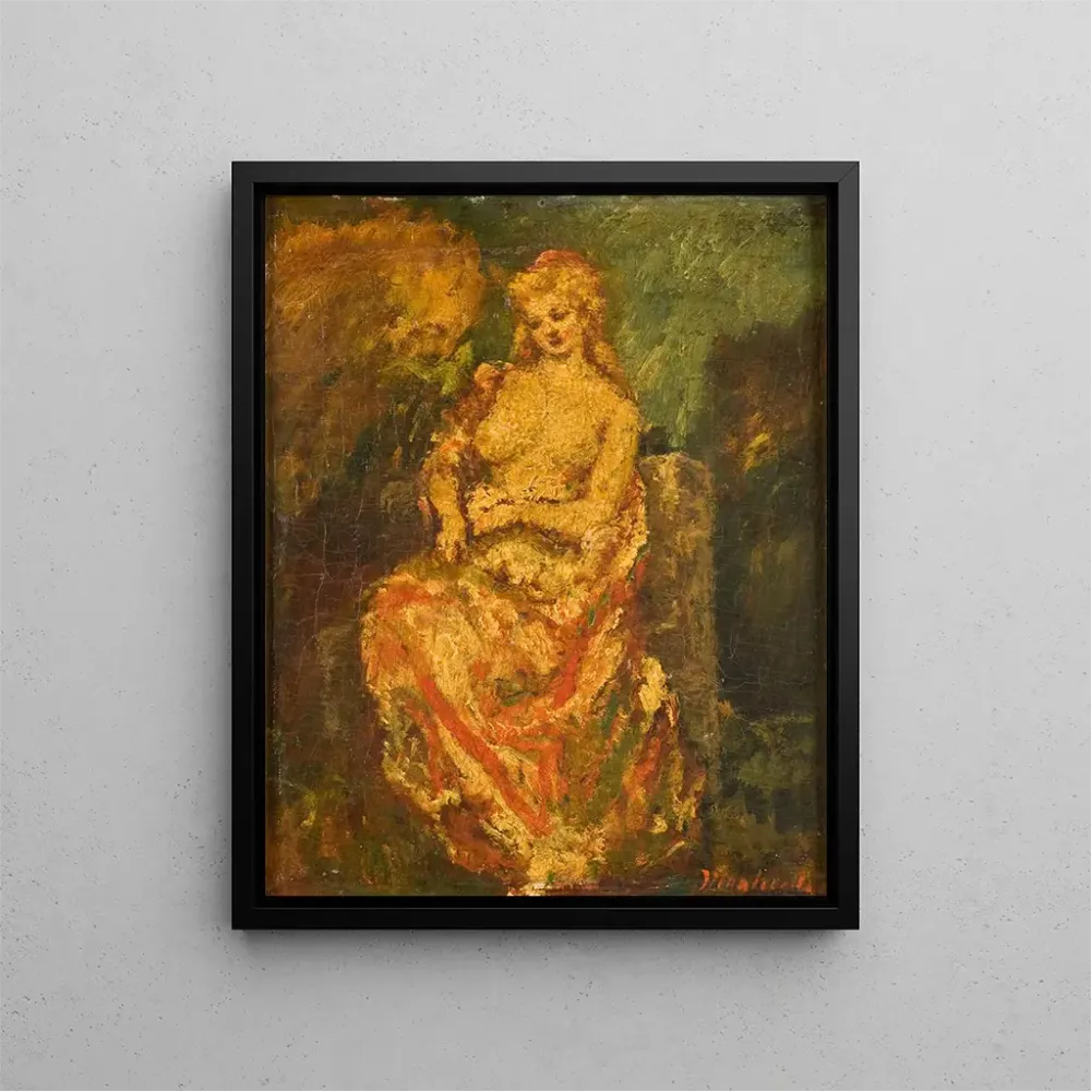 Gemälde Junge Frau mit einem Fächer - Adolphe Monticelli | Kunstdruck
