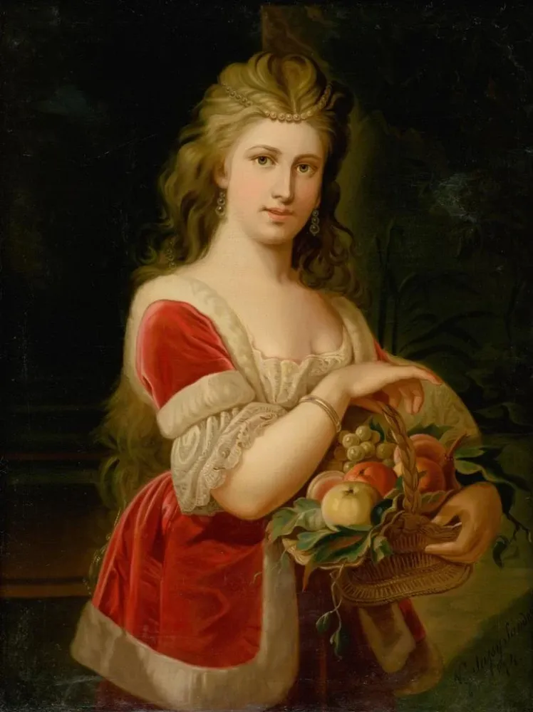 Gemälde Junge Frau mit Früchten - Alexander Nyulassy | Kunstdruck