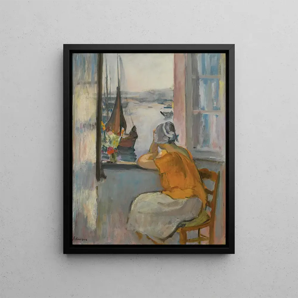 Gemälde Junge Frau vor dem offenen Fenster - Henri Lebasque | Kunstdruck