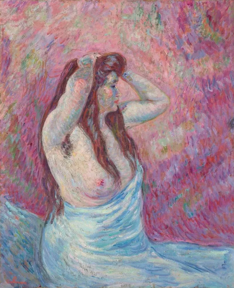 Gemälde Junge nackte Frau mit Tuch - Armand Guillaumin | Kunstdruck
