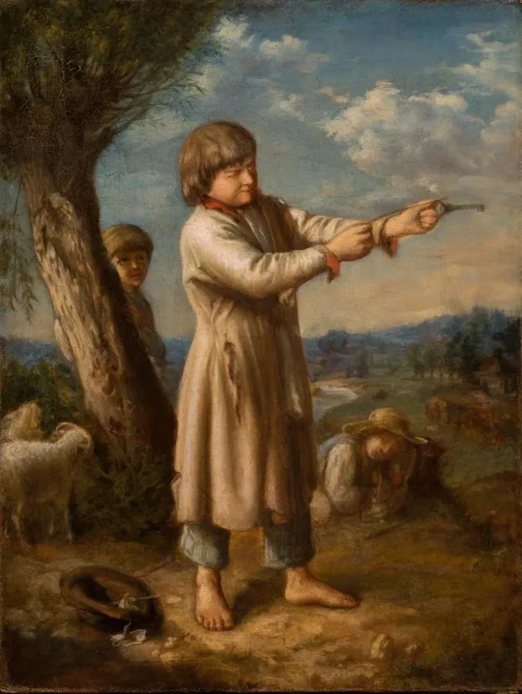 Gemälde Junge zieht mit einem Schlüssel - Aleksander Kotsis | Kunstdruck