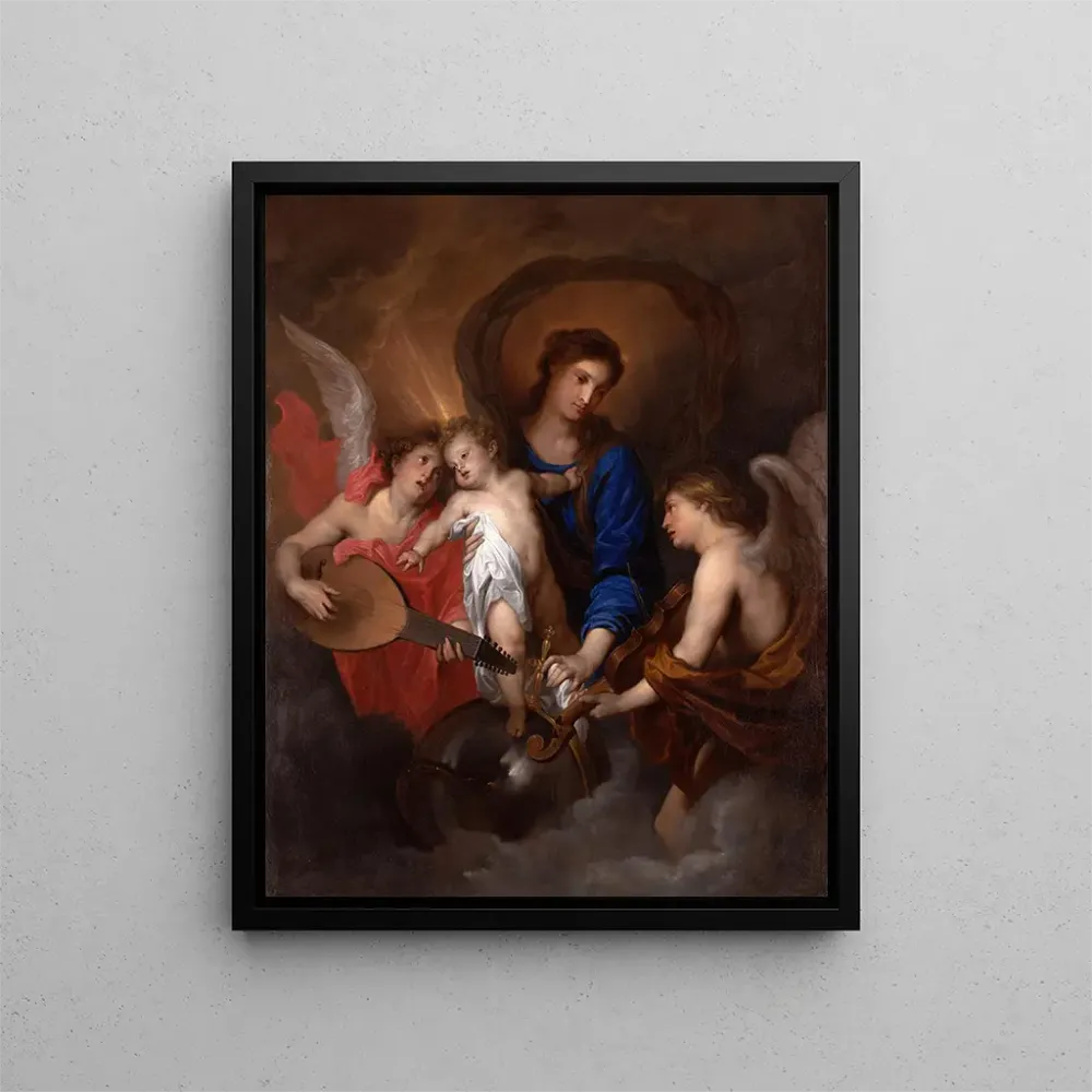Gemälde Jungfrau mit Kind und musizierende Engel - Antoine van Dyck | Kunstdruck