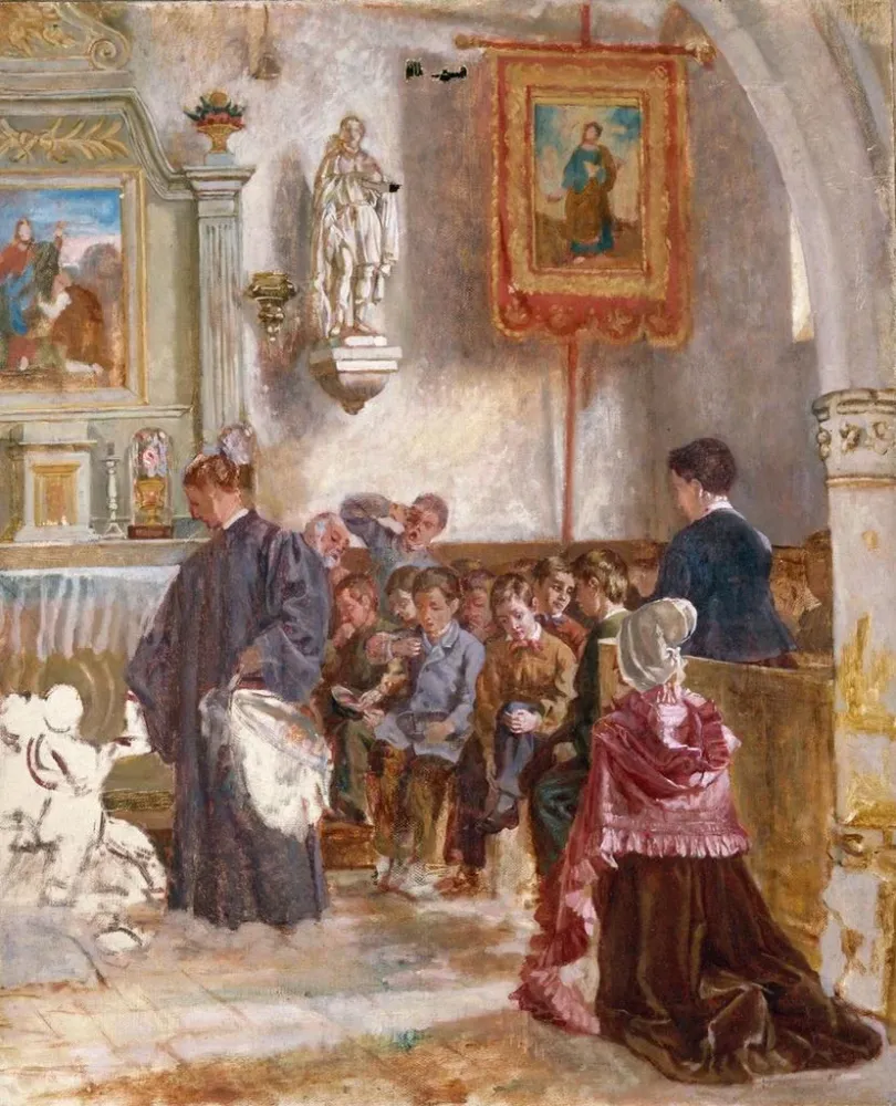 Gemälde Katechismus einer Kirche - Auguste Dutuit | Kunstdruck