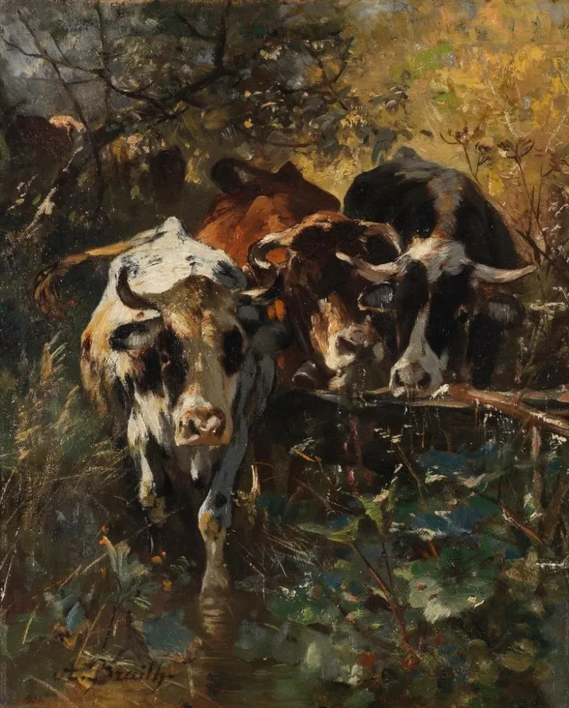 Gemälde Khe im Waldweide - Anton Braith | Kunstdruck