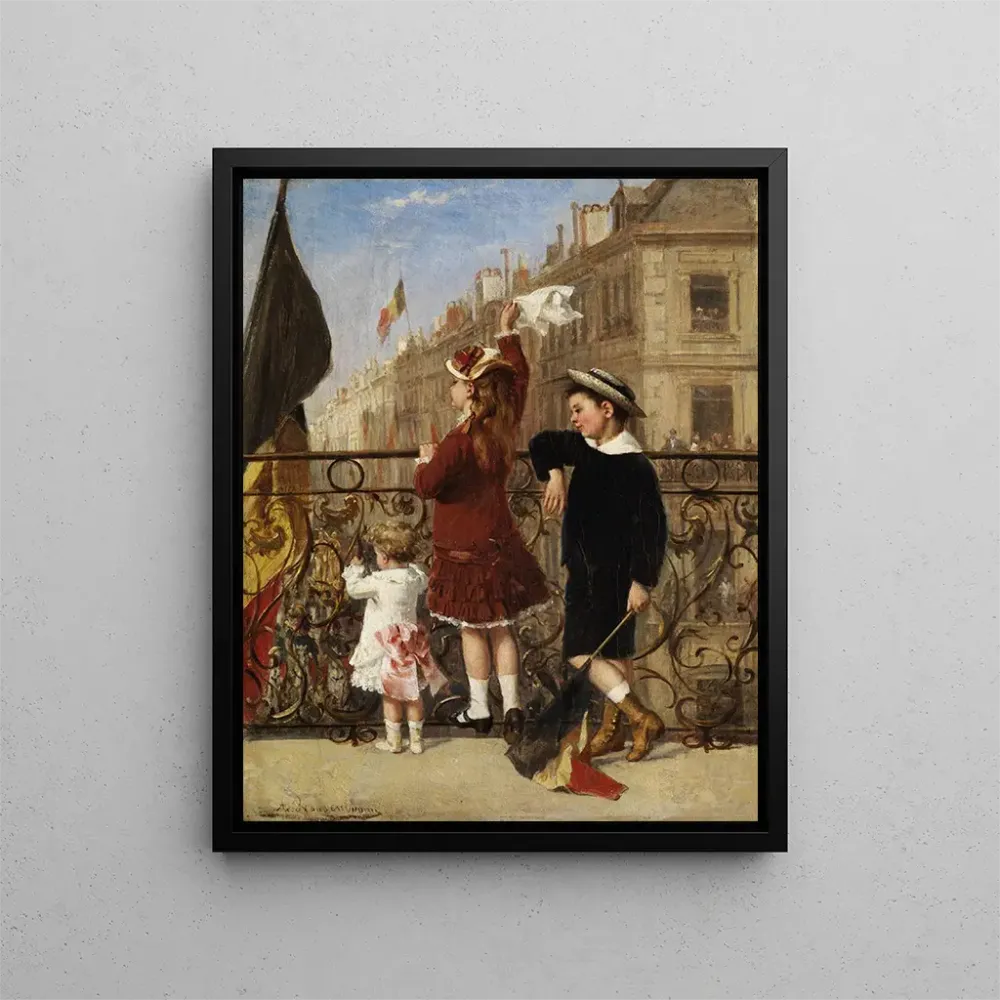 Gemälde Kinder, die bei einem Stadtfest grüßen - Albert Roosenboom | Kunstdruck