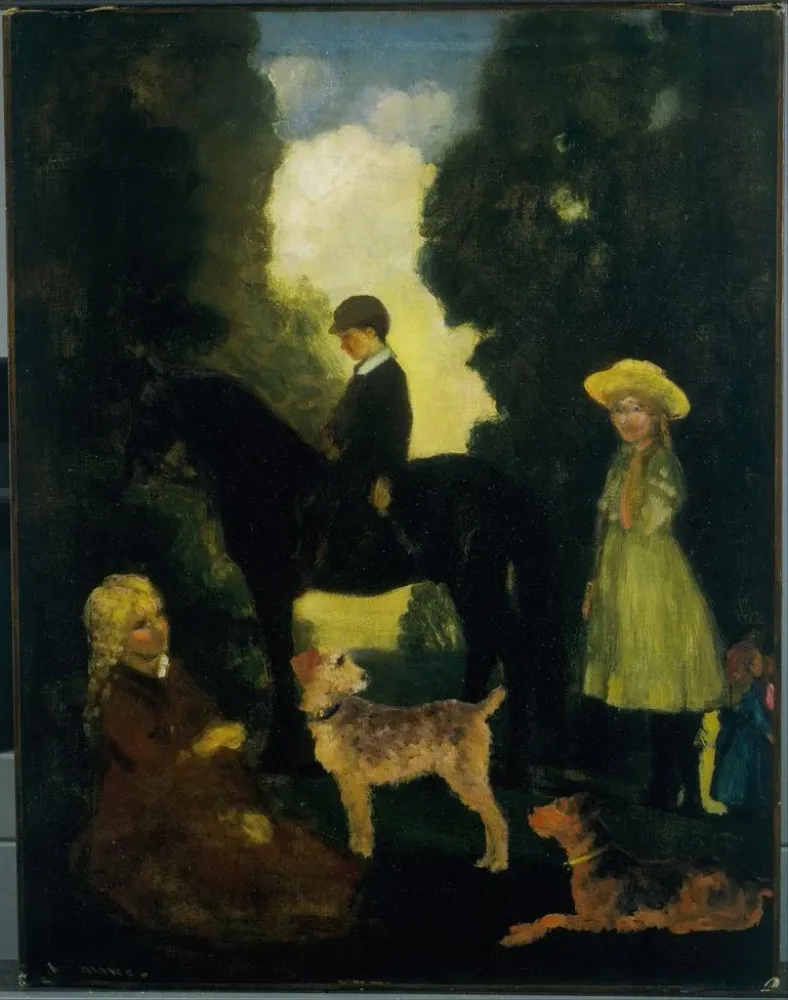 Gemälde Kinder, Hunde und Pony - Arthur Bowen Davies | Kunstdruck