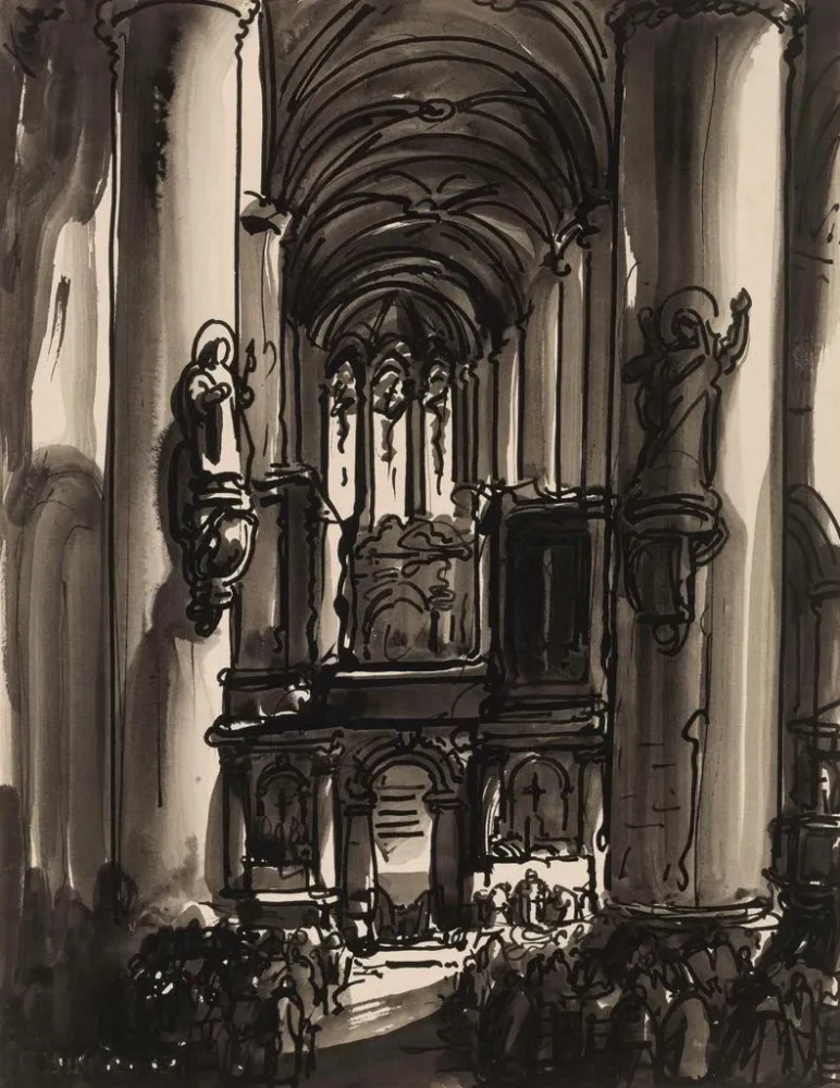 Gemälde Kirche Saint-Jacques Antwerpen - Alfred Ost | Kunstdruck