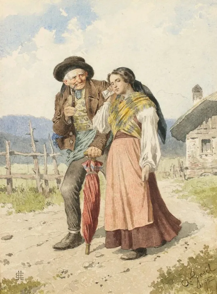 Gemälde Kirchgang - Alois Greil | Kunstdruck