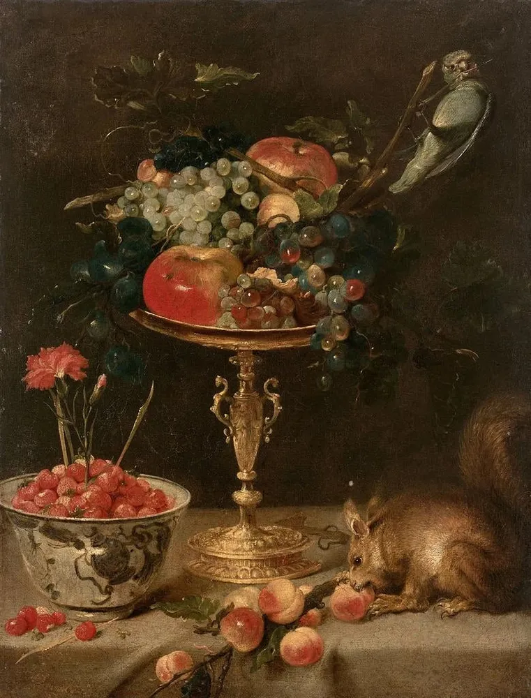 Gemälde Komposition die Tasse und das Eichhörnchen - Frans Snyders | Kunstdruck