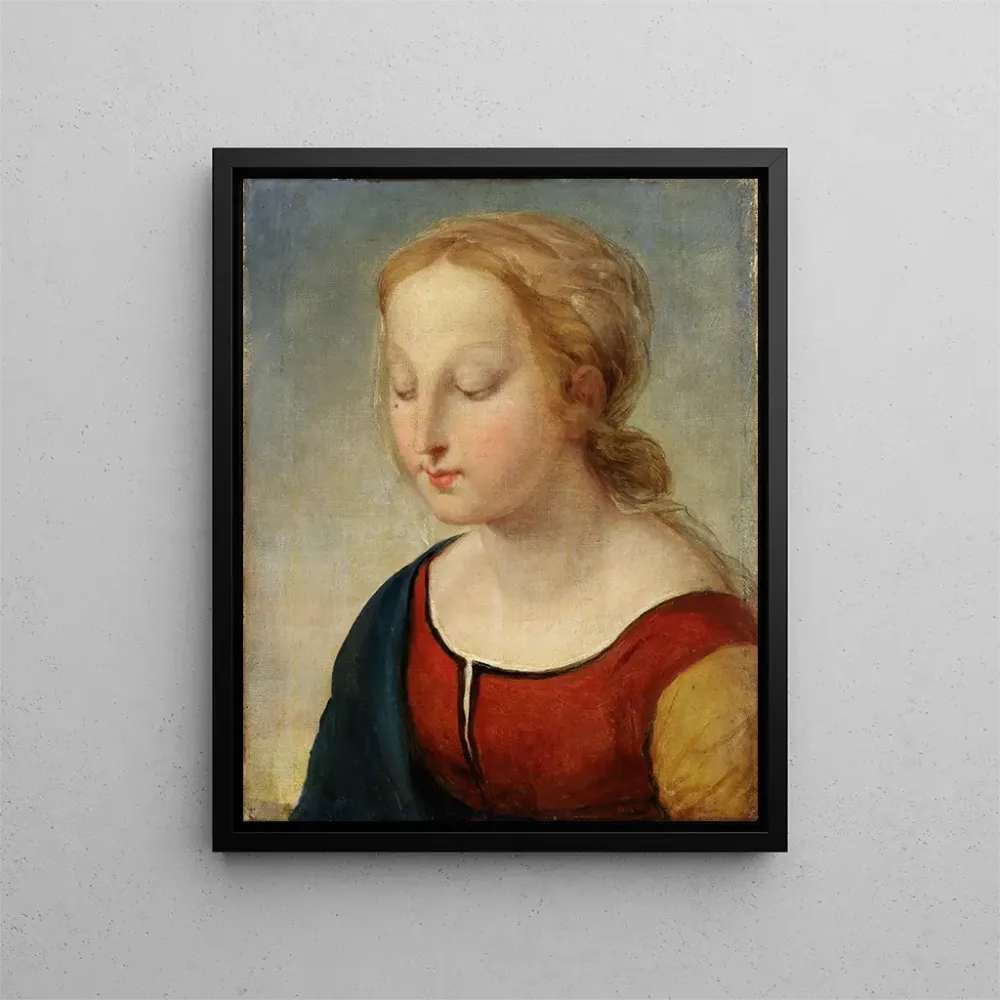 Gemälde Kopf der Madonna der Schönen Gärtnerin - Anonym | Kunstdruck