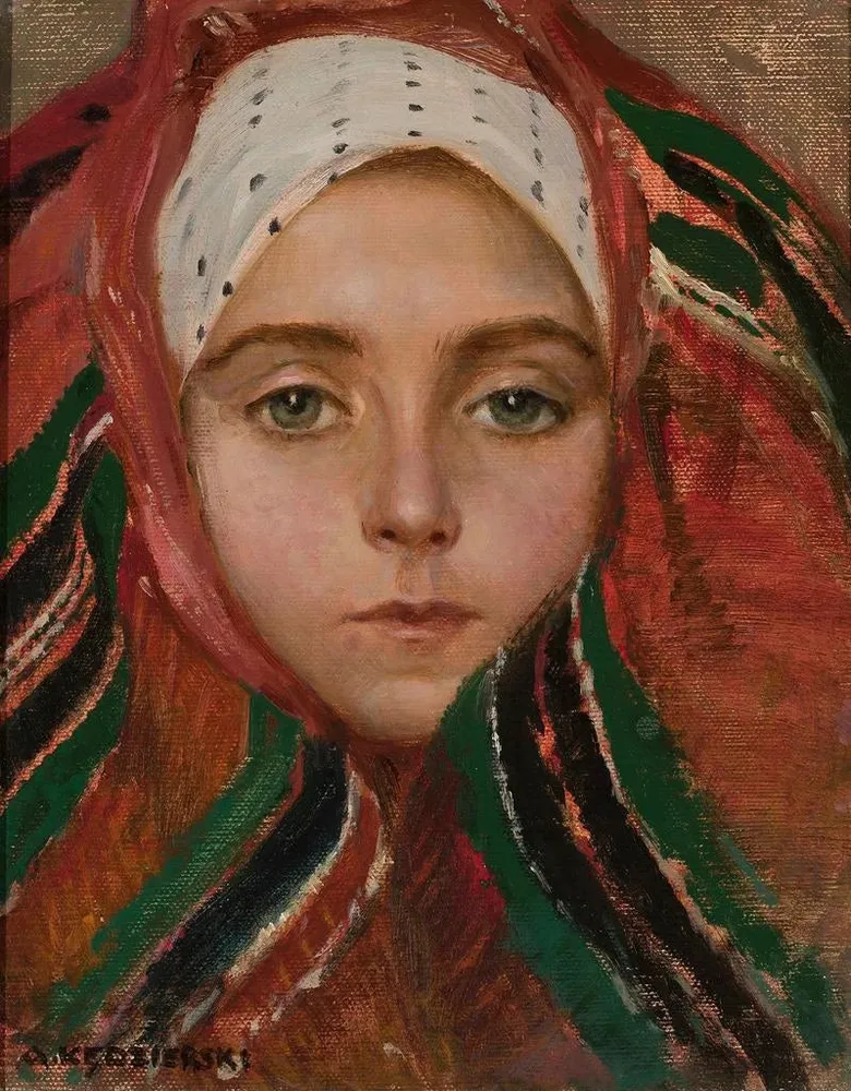 Gemälde Kopf einer jungen Frau von Owicz - Apoloniusz Kędzierski | Kunstdruck