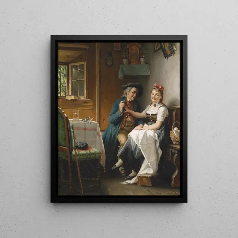 Gemälde L'admirateur - August Müller | Kunstdruck