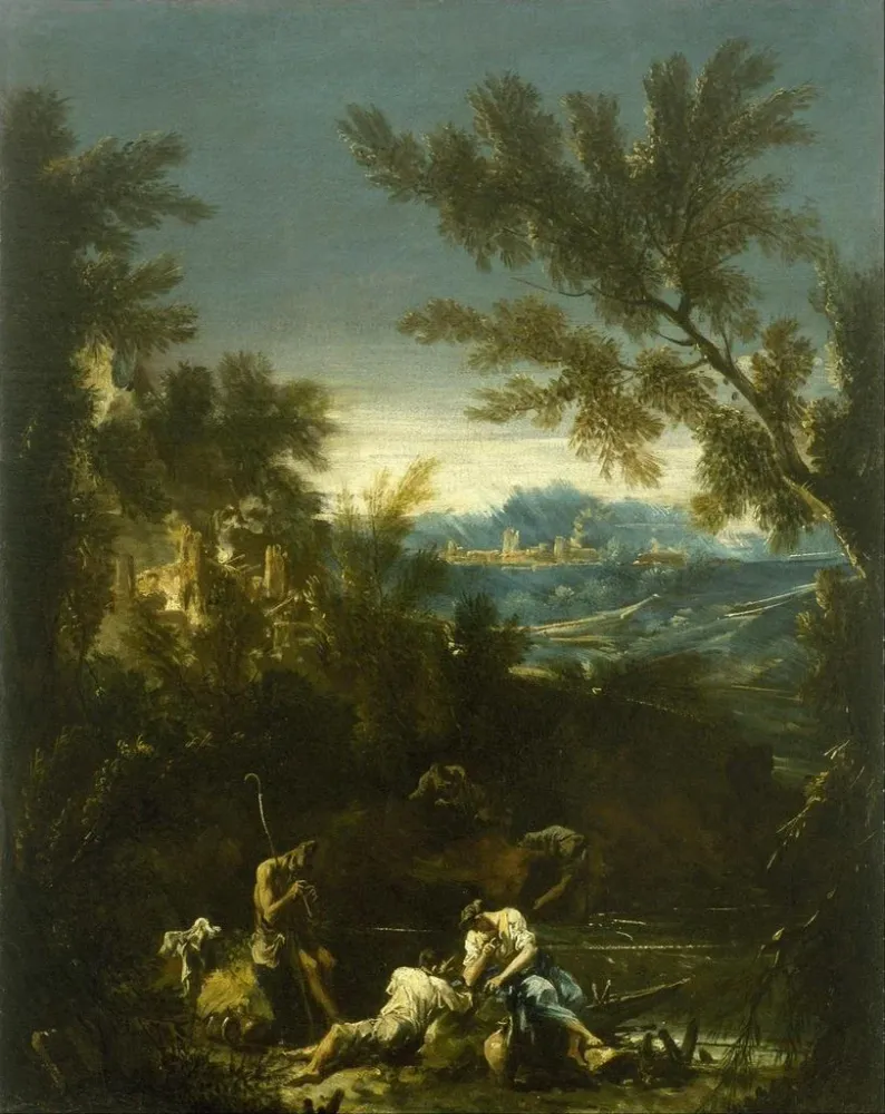 Gemälde Landschaft mit Figuren - Alessandro Magnasco | Kunstdruck