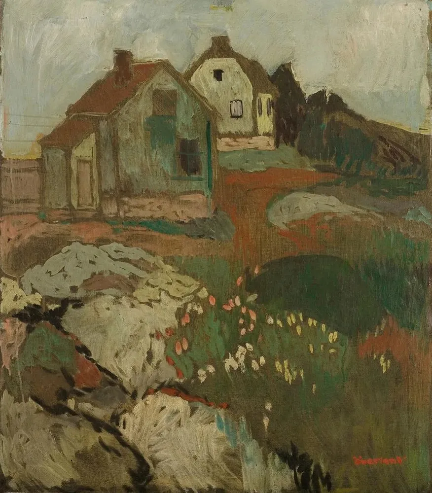 Gemälde Landschaft mit Häusern - Arnulf Øverland | Kunstdruck