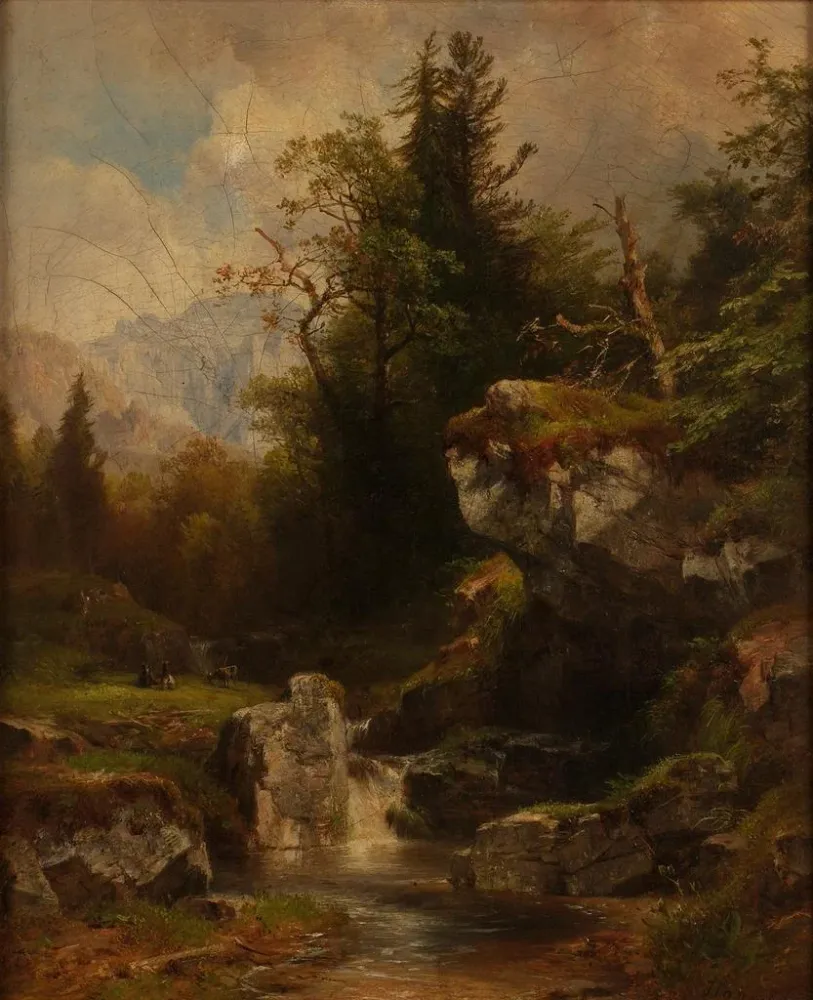 Gemälde Landschaft im Salzkammergut - Anton Hansch | Kunstdruck